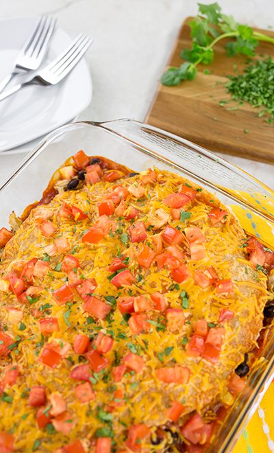 Enchilada Casserole with Garnish