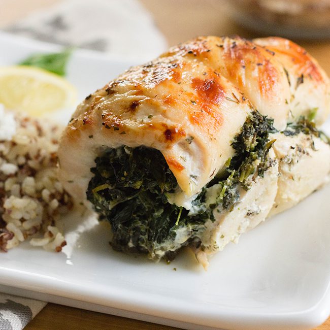 Chicken with Feta Cheese and Spinach