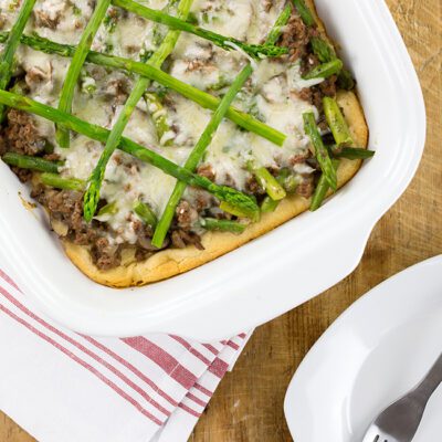 Ground Beef Saparagus Casserole Finished