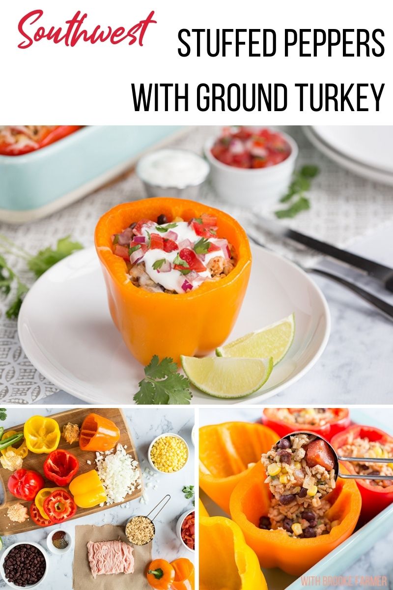 Southwest Stuffed Peppers with Ground Turkey