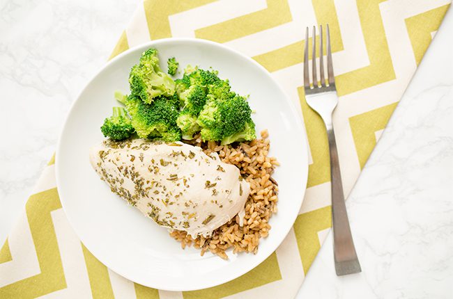 Plated Chicken Dinner