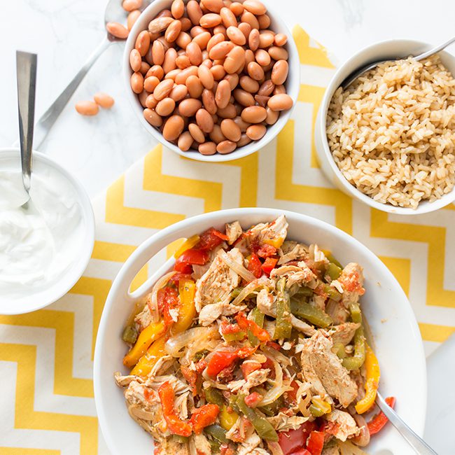 Fajitas in Bowls