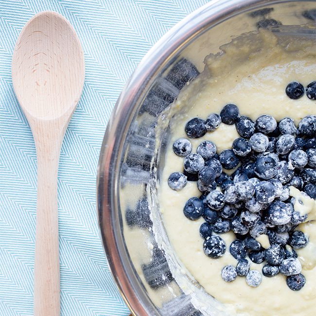 Blueberries in Loaf Batter