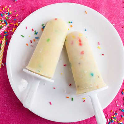 Birthday Cake Batter Popsicles