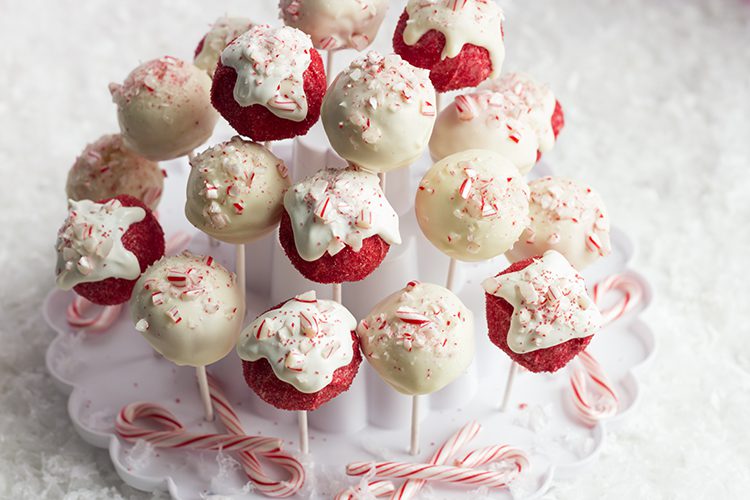 Candy Cane Cake Pops