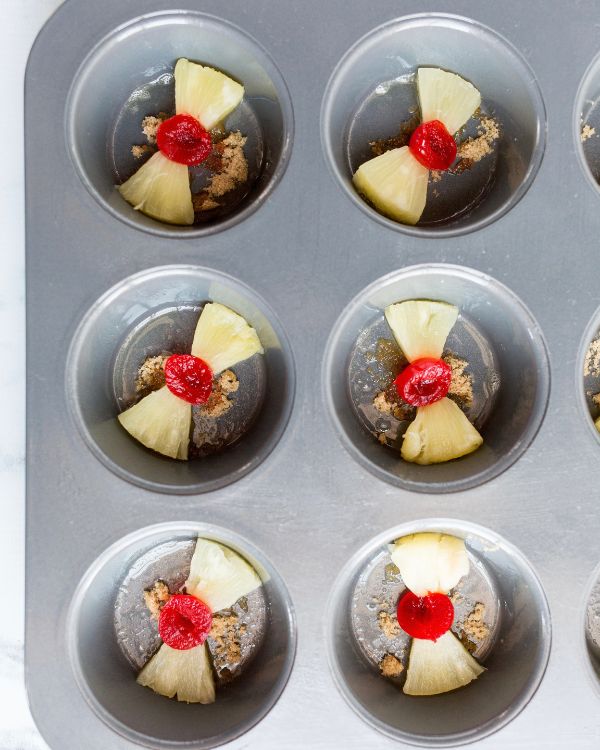 easy mini pineapple upside down cakes