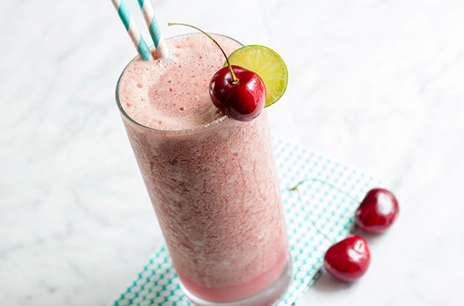 Ice Drink Slushy with Cherry Lime