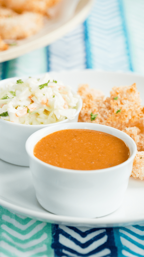 Crispy Oven Baked Shrimp with Cocktail Sauce