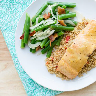 Easy Honey Mustard Glazed Salmon Steaks