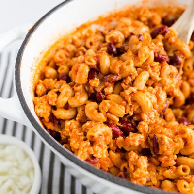 One Pot Cheesy Turkey Chili Mac