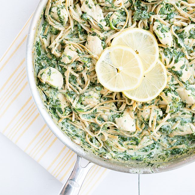 Light Chicken Florentine Pasta