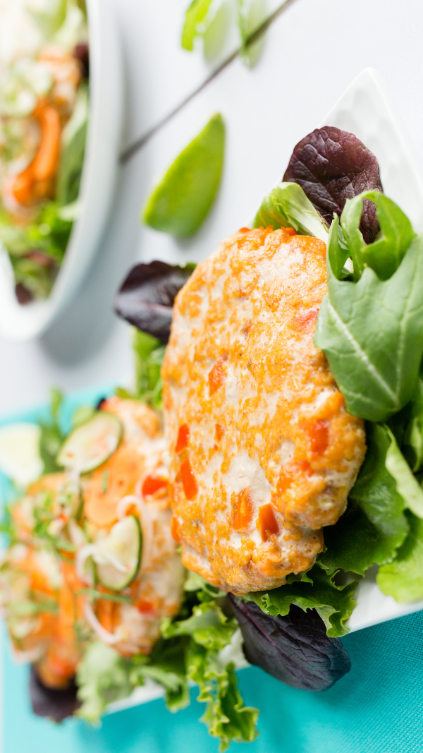 Thai Salmon Burgers with Slaw