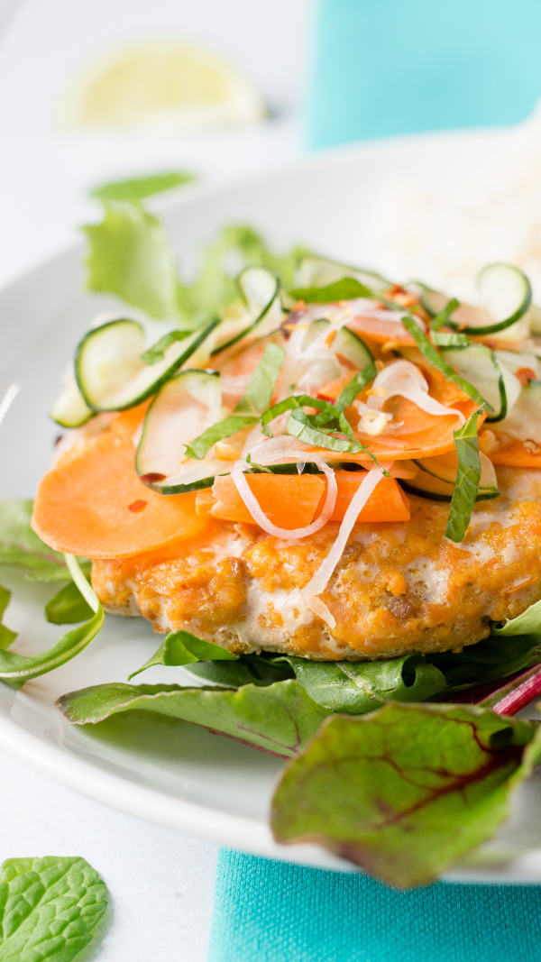 Salmon Burgers with Slaw