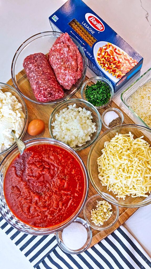 Ingredients in Easy Homemade Lasagna with Ricotta
