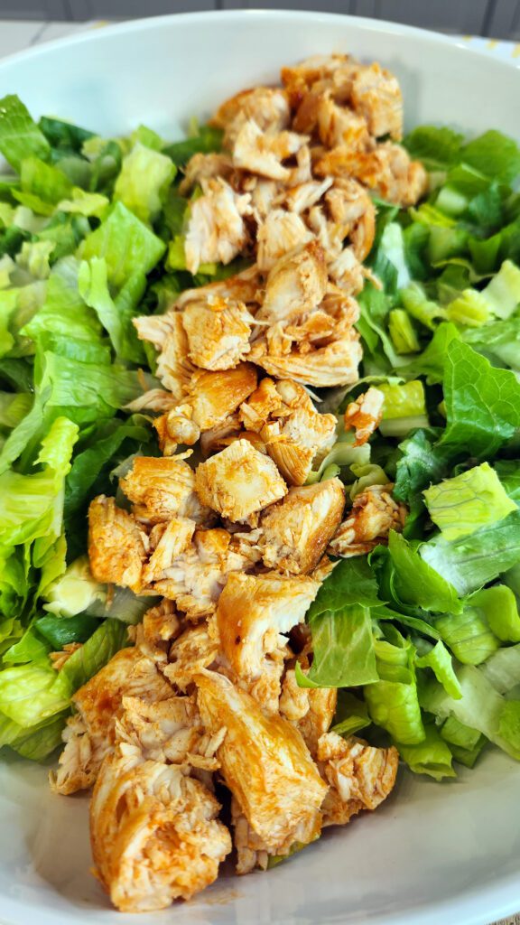 Buffalo chicken on lettuce