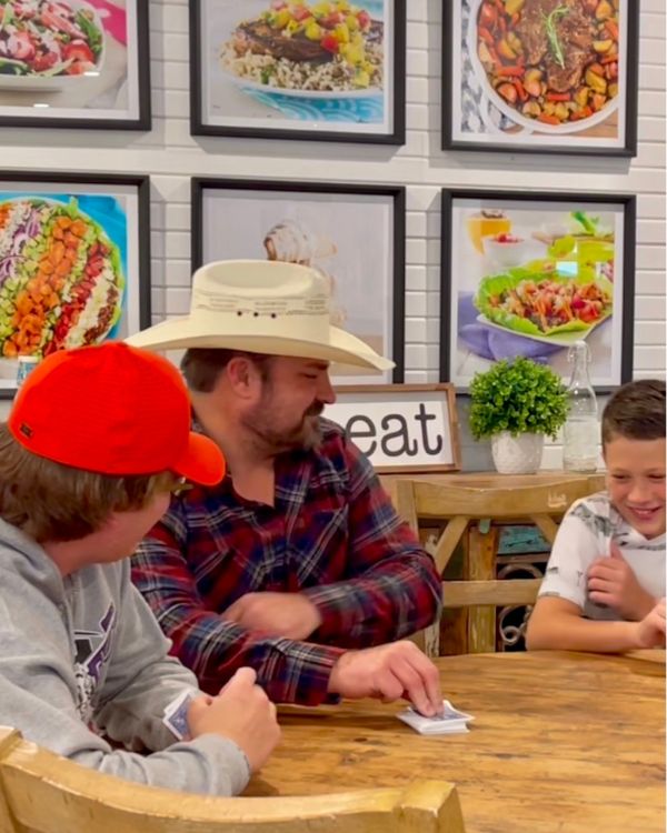 blended family dinner table